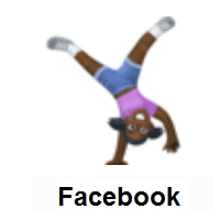 Woman Cartwheeling: Dark Skin Tone on Facebook