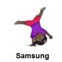 Woman Cartwheeling: Dark Skin Tone on Samsung
