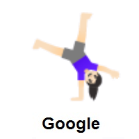 Woman Cartwheeling: Light Skin Tone on Google Android