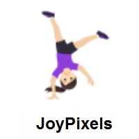 Woman Cartwheeling: Light Skin Tone on JoyPixels