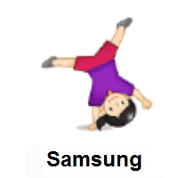 Woman Cartwheeling: Light Skin Tone on Samsung
