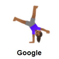 Woman Cartwheeling: Medium-Dark Skin Tone on Google Android