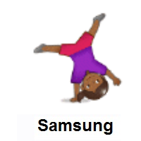 Woman Cartwheeling: Medium-Dark Skin Tone on Samsung