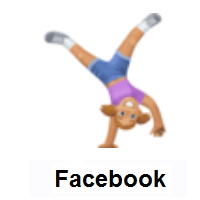 Woman Cartwheeling: Medium-Light Skin Tone on Facebook