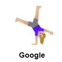 Woman Cartwheeling: Medium-Light Skin Tone on Google Android
