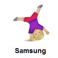 Woman Cartwheeling: Medium-Light Skin Tone on Samsung