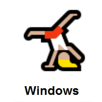 Woman Cartwheeling: Medium-Light Skin Tone on Microsoft Windows