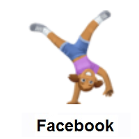 Woman Cartwheeling: Medium Skin Tone on Facebook