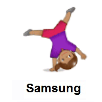 Woman Cartwheeling: Medium Skin Tone on Samsung