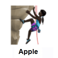 Woman Climbing: Dark Skin Tone on Apple iOS