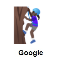 Woman Climbing: Dark Skin Tone on Google Android