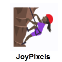 Woman Climbing: Dark Skin Tone on JoyPixels