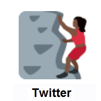 Woman Climbing: Dark Skin Tone on Twitter Twemoji