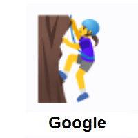 Woman Climbing on Google Android