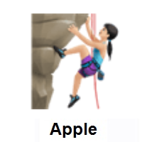 Woman Climbing: Light Skin Tone on Apple iOS