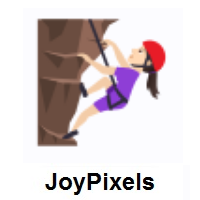 Woman Climbing: Light Skin Tone on JoyPixels