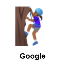 Woman Climbing: Medium-Dark Skin Tone on Google Android
