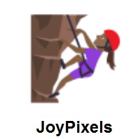 Woman Climbing: Medium-Dark Skin Tone on JoyPixels