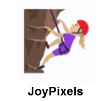 Woman Climbing: Medium-Light Skin Tone on JoyPixels