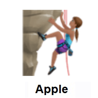 Woman Climbing: Medium Skin Tone on Apple iOS