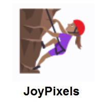 Woman Climbing: Medium Skin Tone on JoyPixels