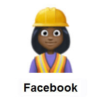 Woman Construction Worker: Dark Skin Tone on Facebook