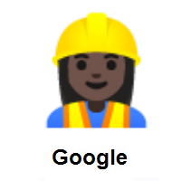 Woman Construction Worker: Dark Skin Tone on Google Android