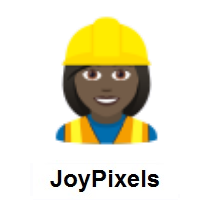 Woman Construction Worker: Dark Skin Tone on JoyPixels