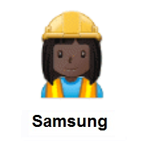 Woman Construction Worker: Dark Skin Tone on Samsung