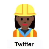 Woman Construction Worker: Dark Skin Tone on Twitter Twemoji