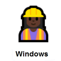 Woman Construction Worker: Dark Skin Tone on Microsoft Windows