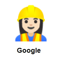 Woman Construction Worker: Light Skin Tone on Google Android