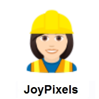 Woman Construction Worker: Light Skin Tone on JoyPixels