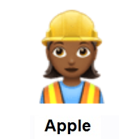 Woman Construction Worker: Medium-Dark Skin Tone on Apple iOS