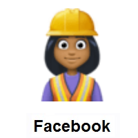 Woman Construction Worker: Medium-Dark Skin Tone on Facebook