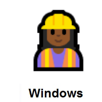 Woman Construction Worker: Medium-Dark Skin Tone on Microsoft Windows