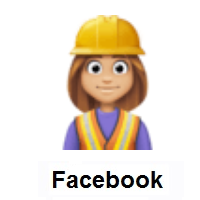 Woman Construction Worker: Medium-Light Skin Tone on Facebook
