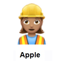 Woman Construction Worker: Medium Skin Tone on Apple iOS