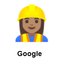 Woman Construction Worker: Medium Skin Tone on Google Android