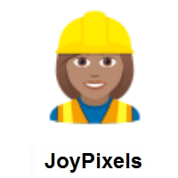 Woman Construction Worker: Medium Skin Tone on JoyPixels