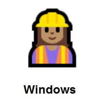 Woman Construction Worker: Medium Skin Tone on Microsoft Windows