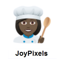 Woman Cook: Dark Skin Tone on JoyPixels