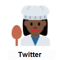 Woman Cook: Dark Skin Tone on Twitter Twemoji