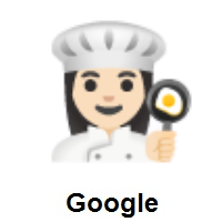 Woman Cook: Light Skin Tone on Google Android