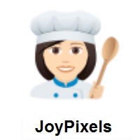 Woman Cook: Light Skin Tone on JoyPixels