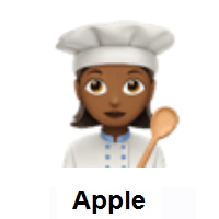 Woman Cook: Medium-Dark Skin Tone on Apple iOS