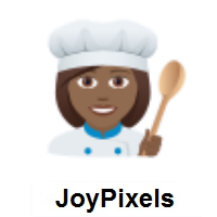 Woman Cook: Medium-Dark Skin Tone on JoyPixels