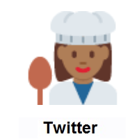 Woman Cook: Medium-Dark Skin Tone on Twitter Twemoji