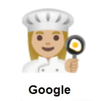 Woman Cook: Medium-Light Skin Tone on Google Android