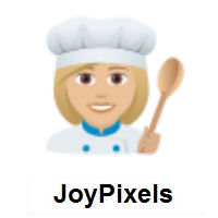 Woman Cook: Medium-Light Skin Tone on JoyPixels